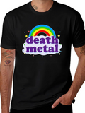 Death Metal Rainbow T-Shirt - Black Crew Neck