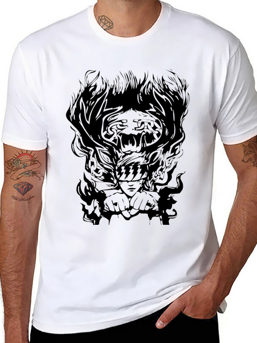 Dark Graphic Tee: Blind Justice Warrior T-Shirt
