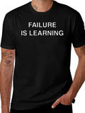 Failure Is Learning Graphic Tee - Black Cotton Shirt