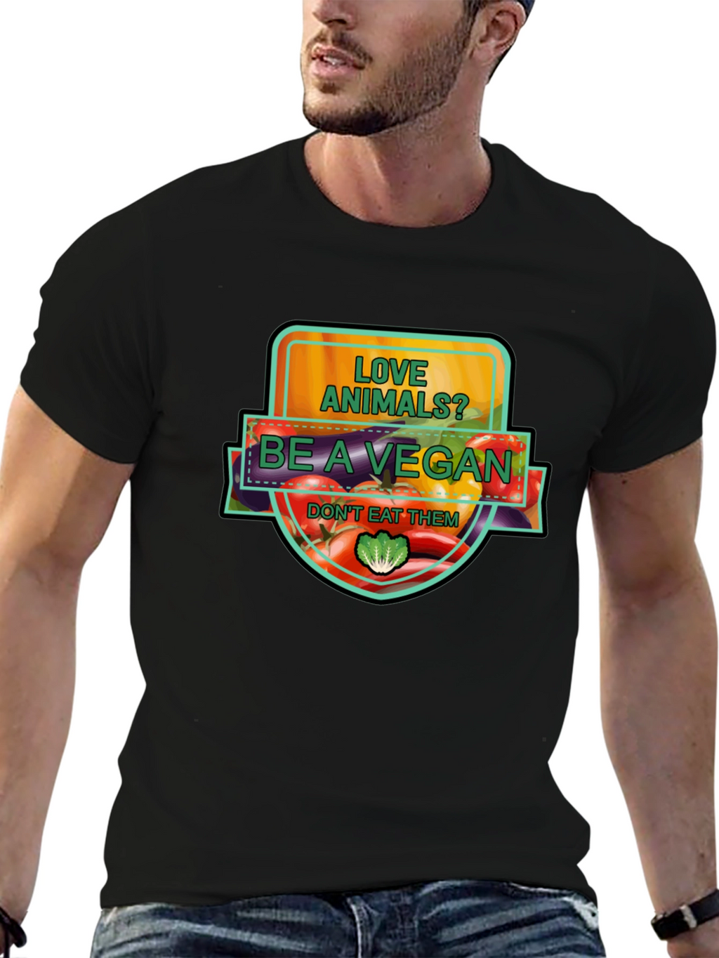 Vegan Graphic T-Shirt: Love Animals Be a Vegan!