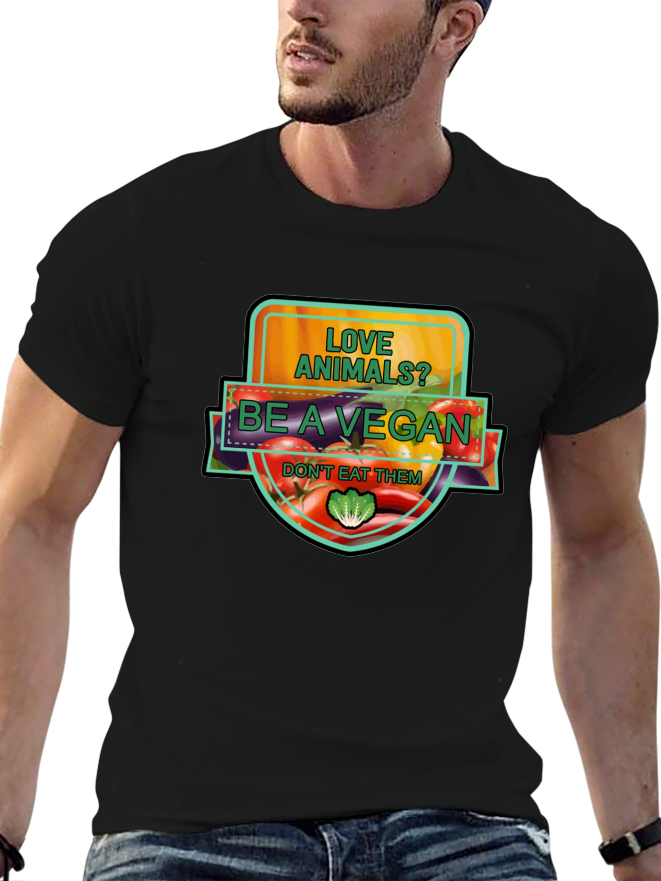 Vegan Graphic T-Shirt: Love Animals Be a Vegan!