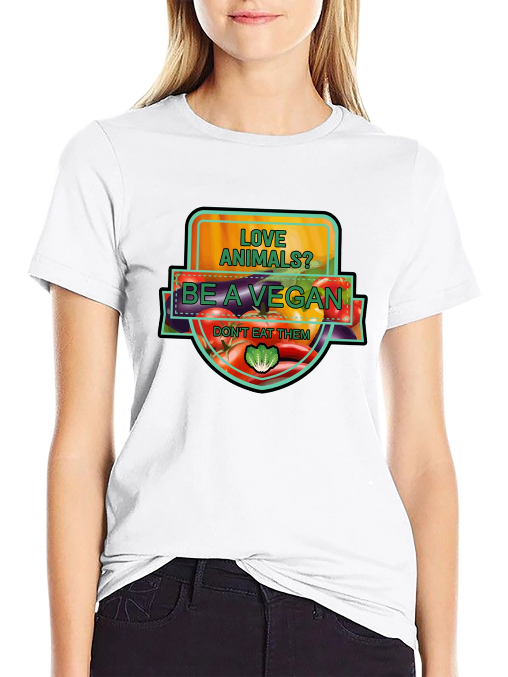 Vegan Graphic T-Shirt: Love Animals Be a Vegan!