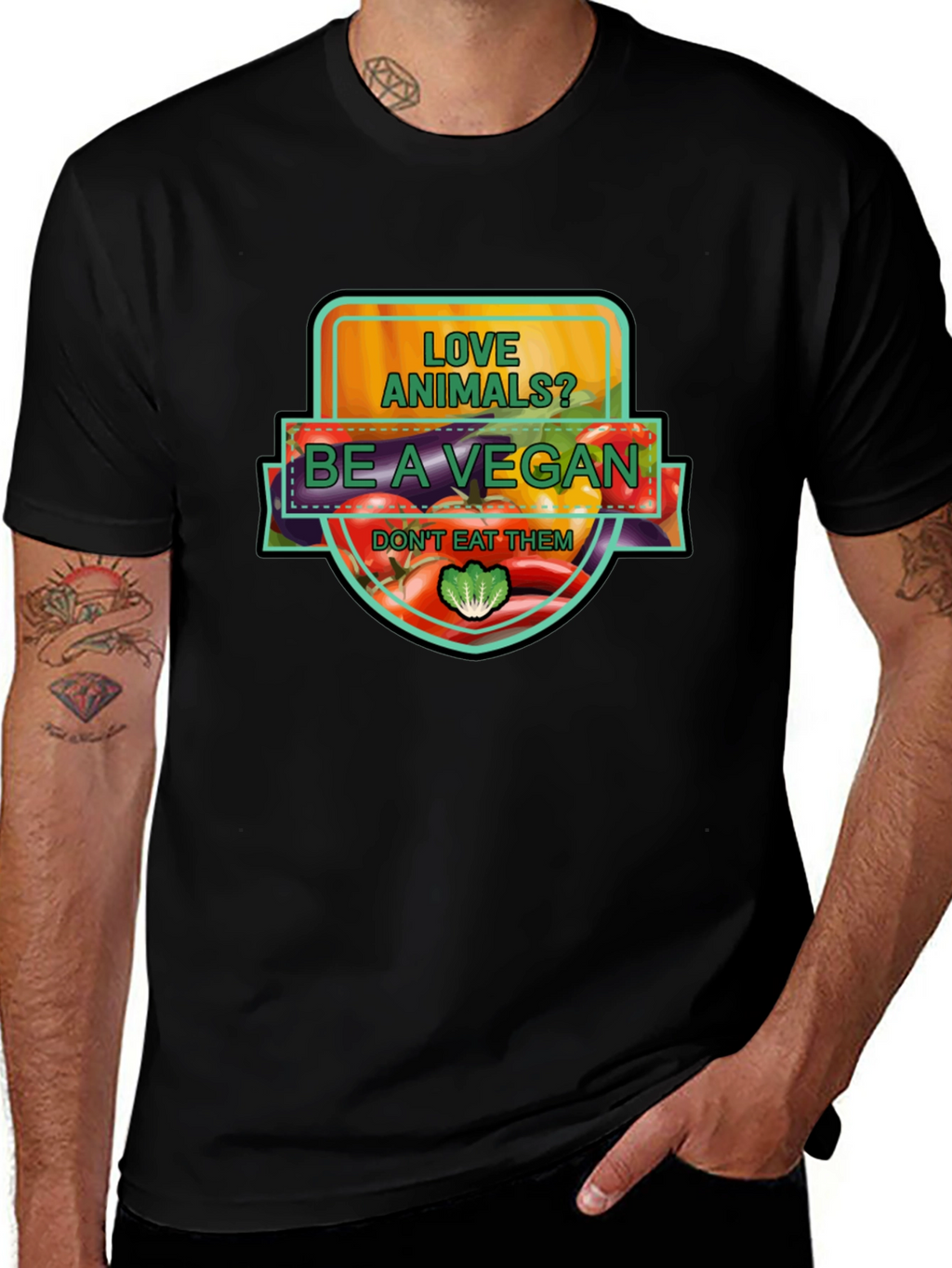 Vegan Graphic T-Shirt: Love Animals Be a Vegan!