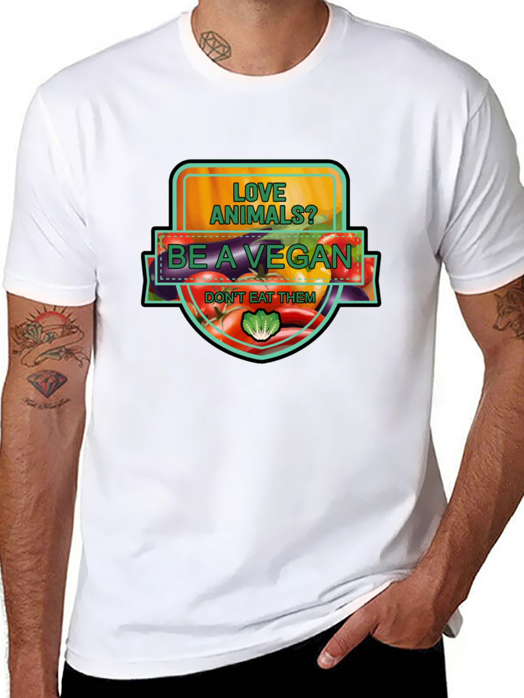 Vegan Graphic T-Shirt: Love Animals Be a Vegan!