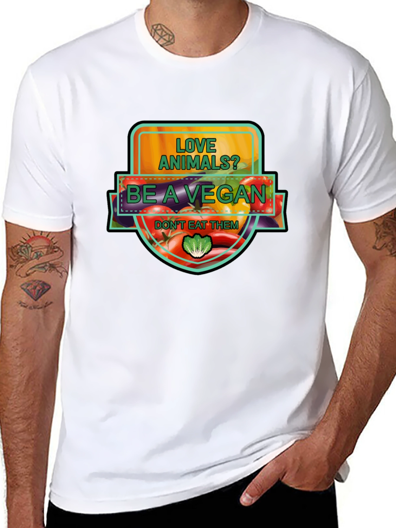Vegan Graphic T-Shirt: Love Animals Be a Vegan!