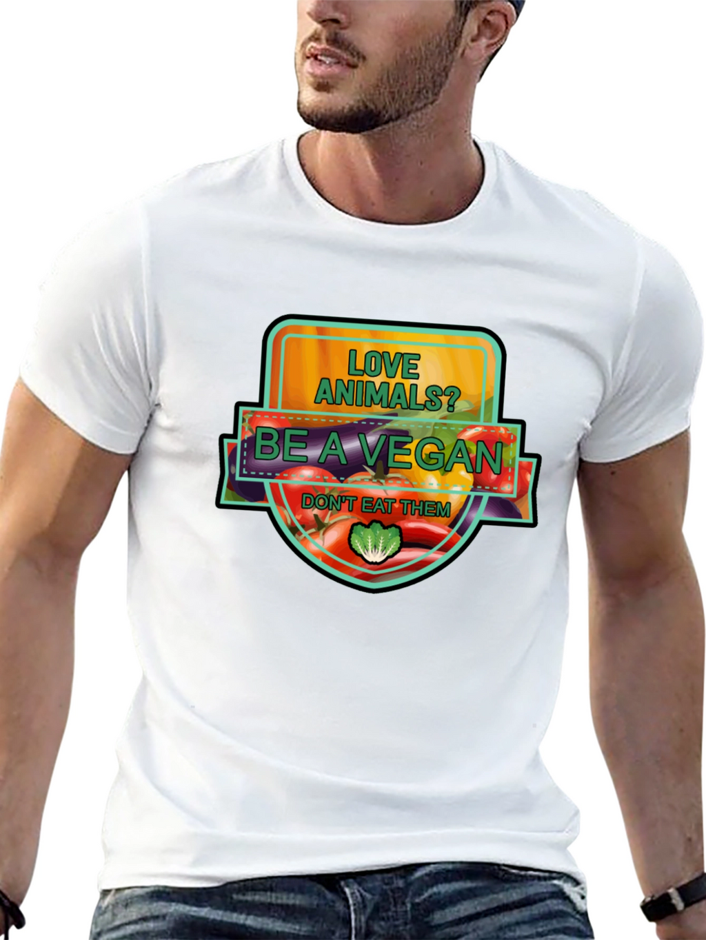 Vegan Graphic T-Shirt: Love Animals Be a Vegan!