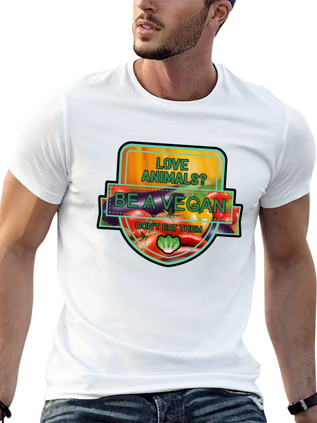 Vegan Graphic T-Shirt: Love Animals Be a Vegan!