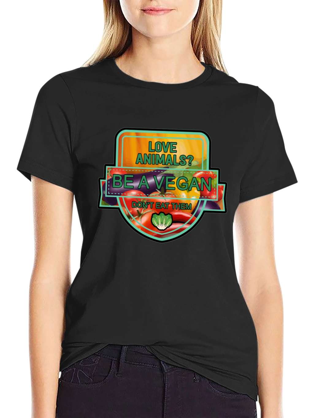 Vegan Graphic T-Shirt: Love Animals Be a Vegan!