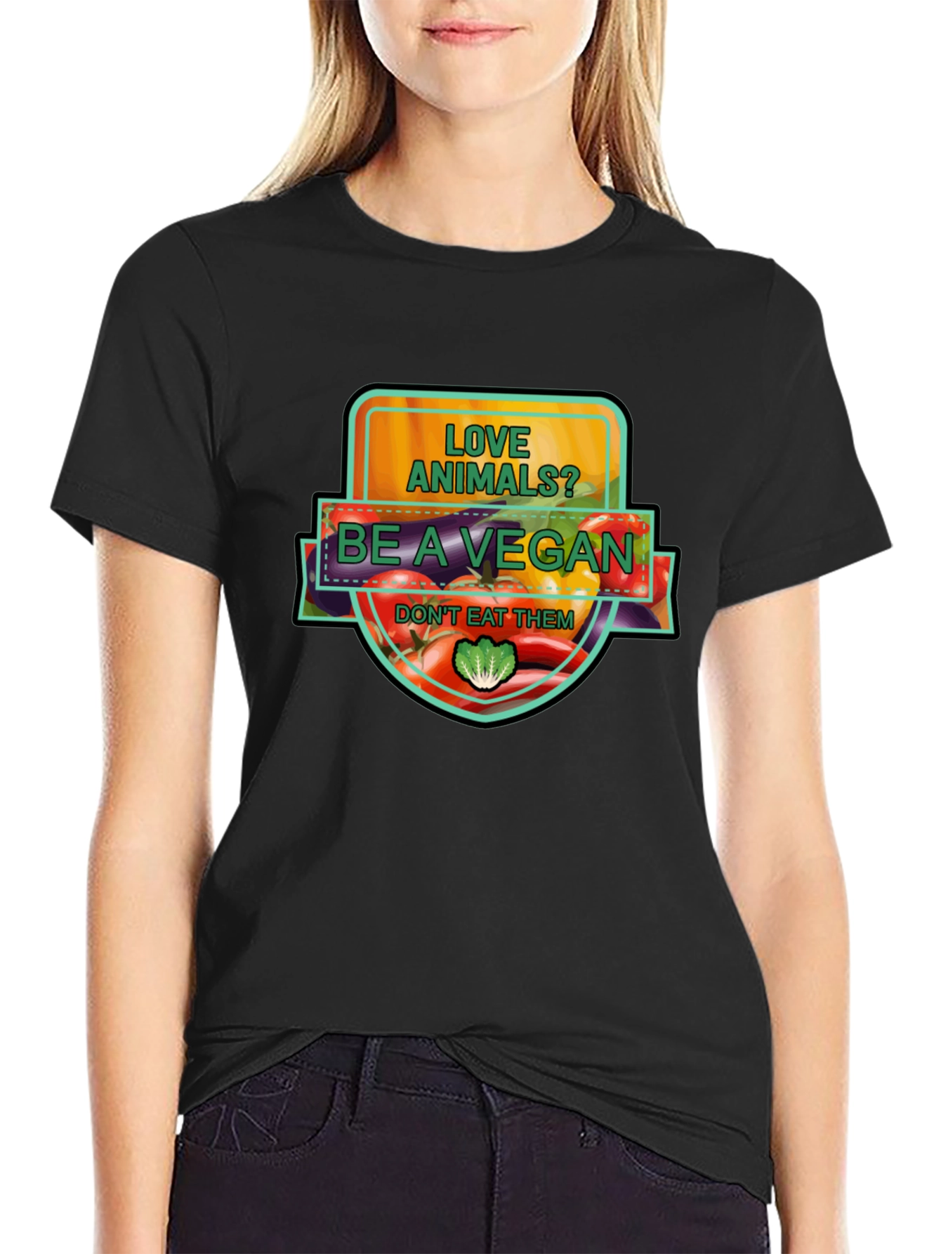 Vegan Graphic T-Shirt: Love Animals Be a Vegan!