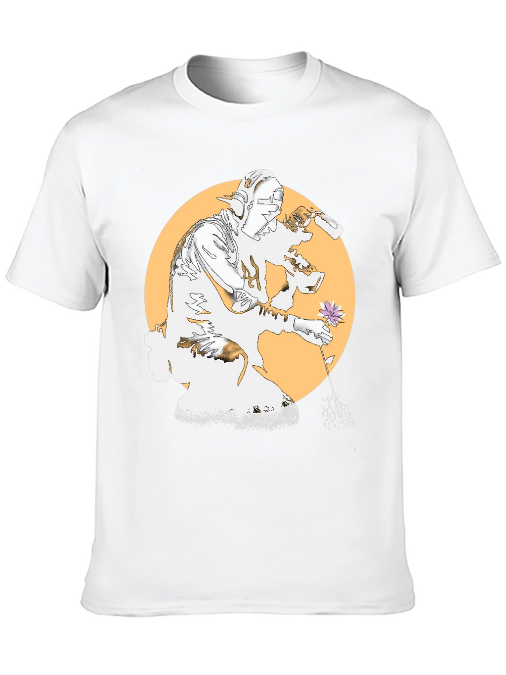 Unique Graphic Tee - Flower and Artist Design