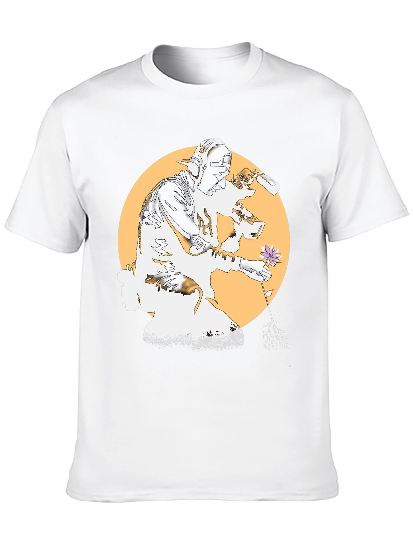 Unique Graphic Tee - Flower and Artist Design