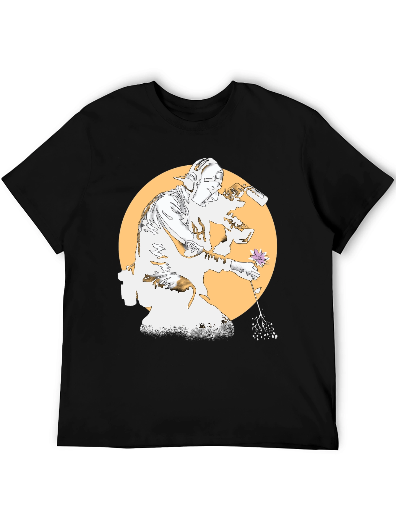 Unique Graphic Tee - Flower and Artist Design