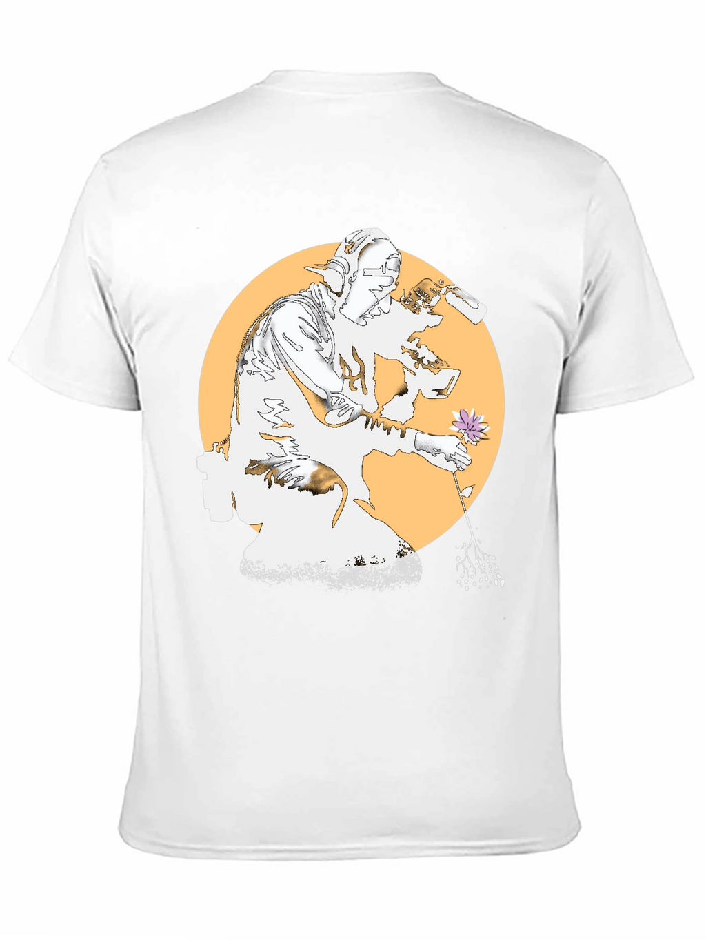 Unique Graphic Tee - Flower and Artist Design