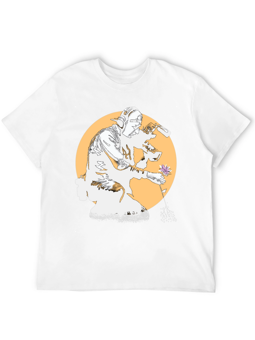 Unique Graphic Tee - Flower and Artist Design