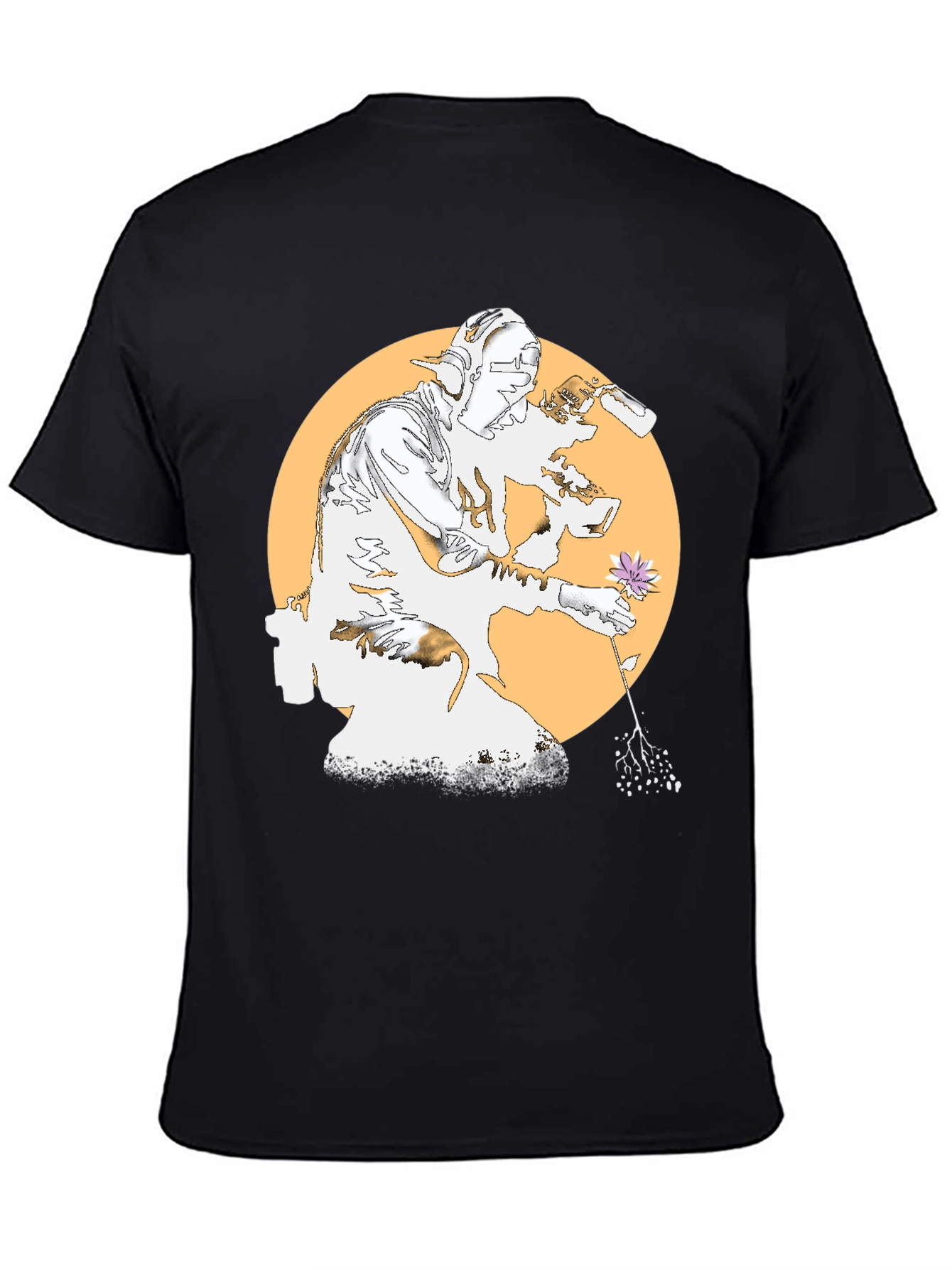 Unique Graphic Tee - Flower and Artist Design