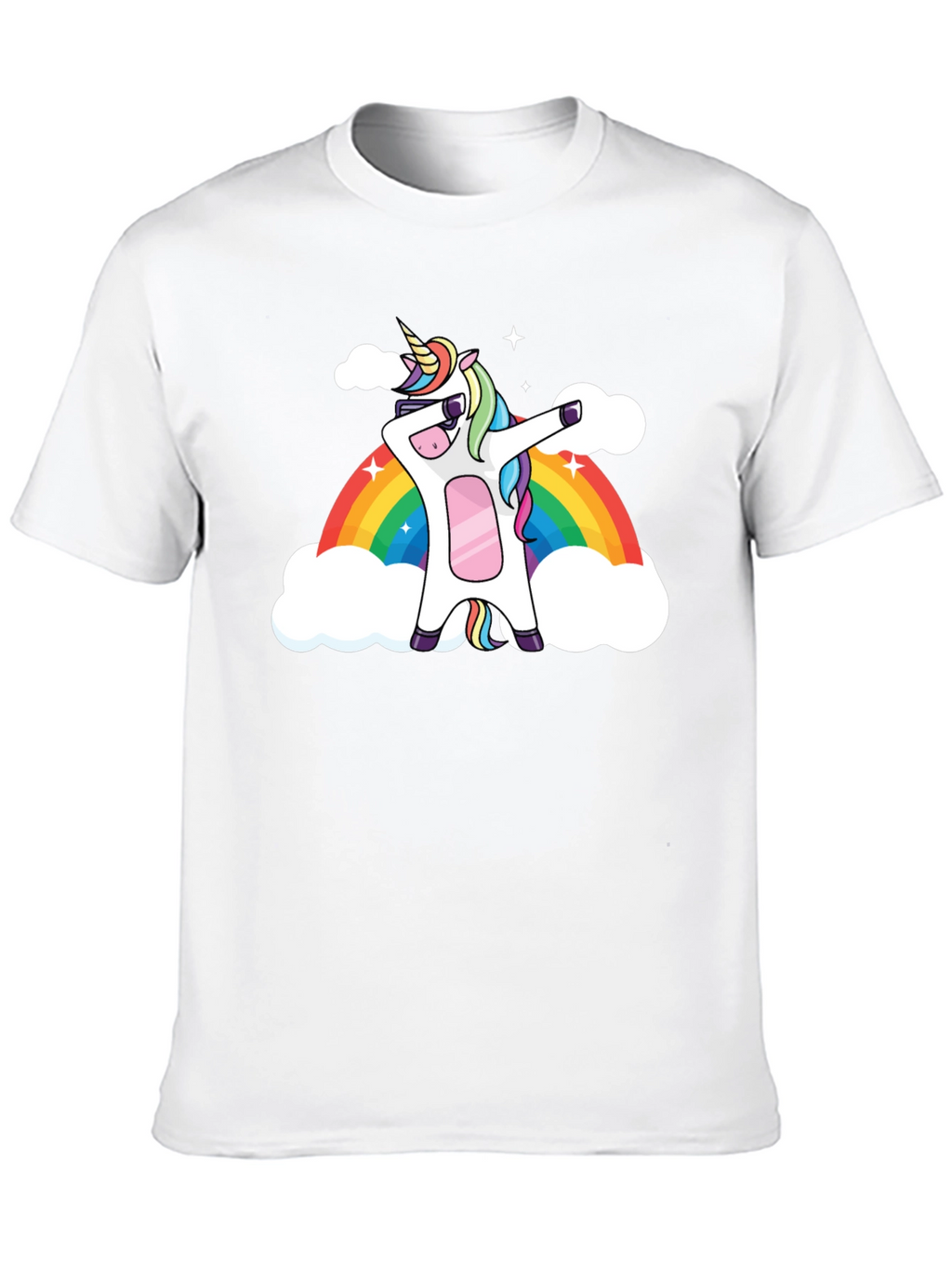 Dabbing Unicorn Rainbow Graphic Tee