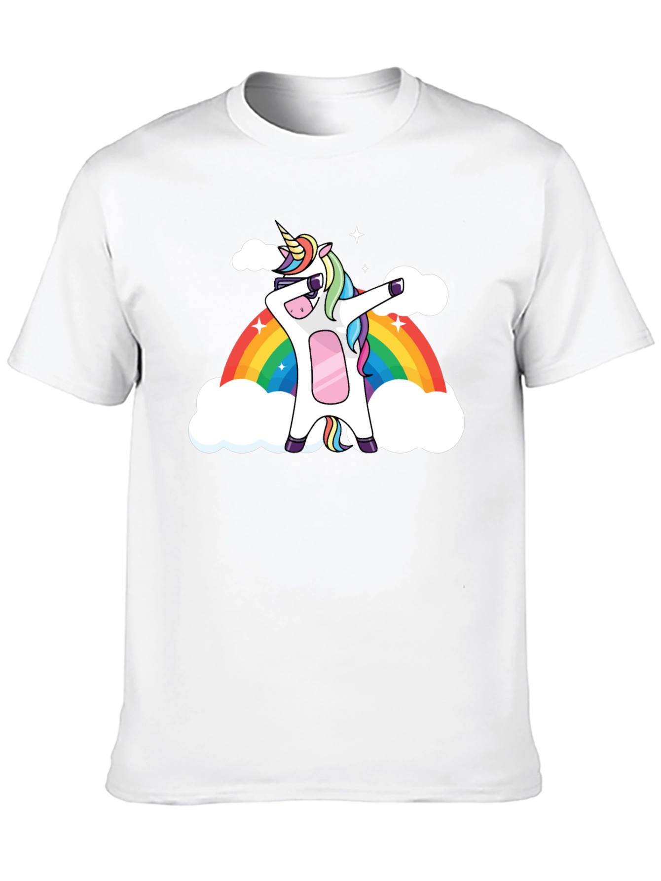 Dabbing Unicorn Rainbow Graphic Tee