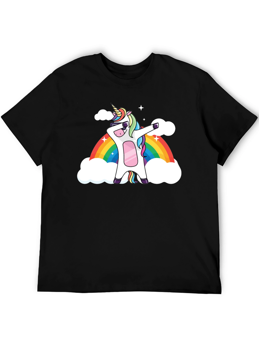 Dabbing Unicorn Rainbow Graphic Tee