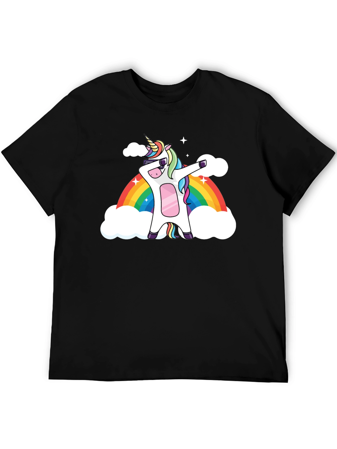 Dabbing Unicorn Rainbow Graphic Tee
