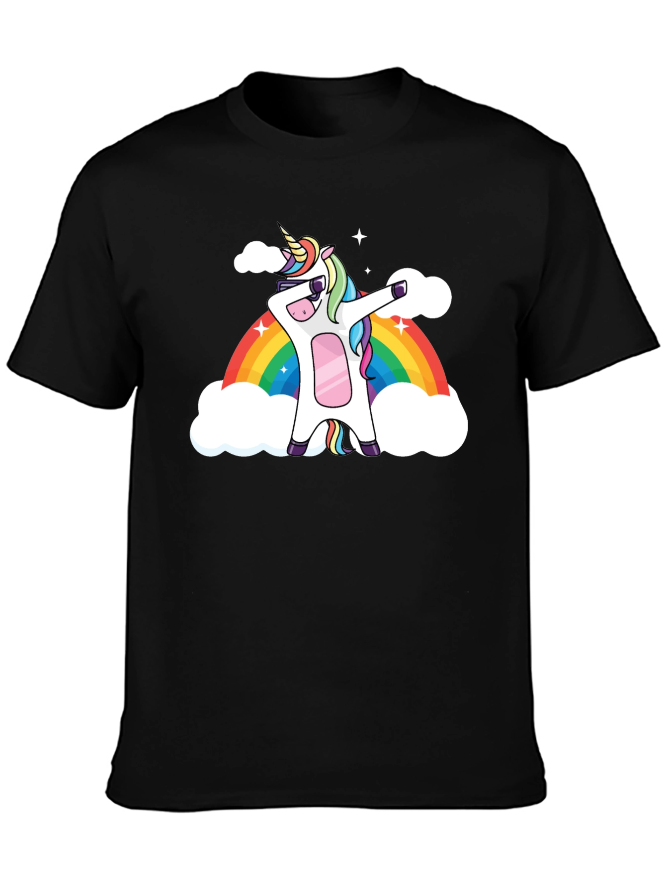 Dabbing Unicorn Rainbow Graphic Tee