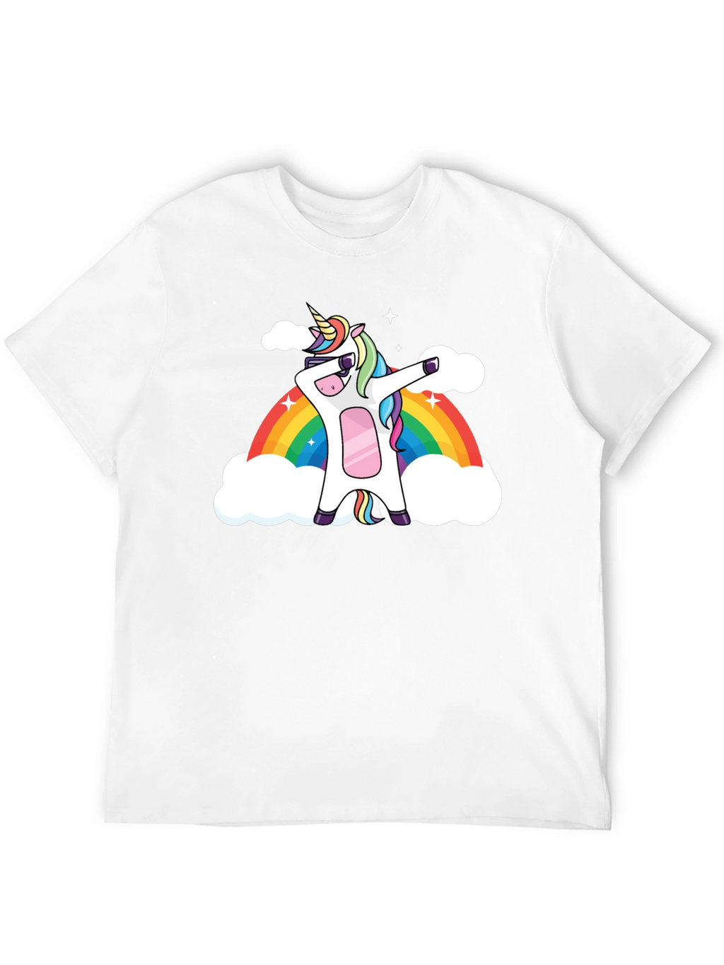 Dabbing Unicorn Rainbow Graphic Tee