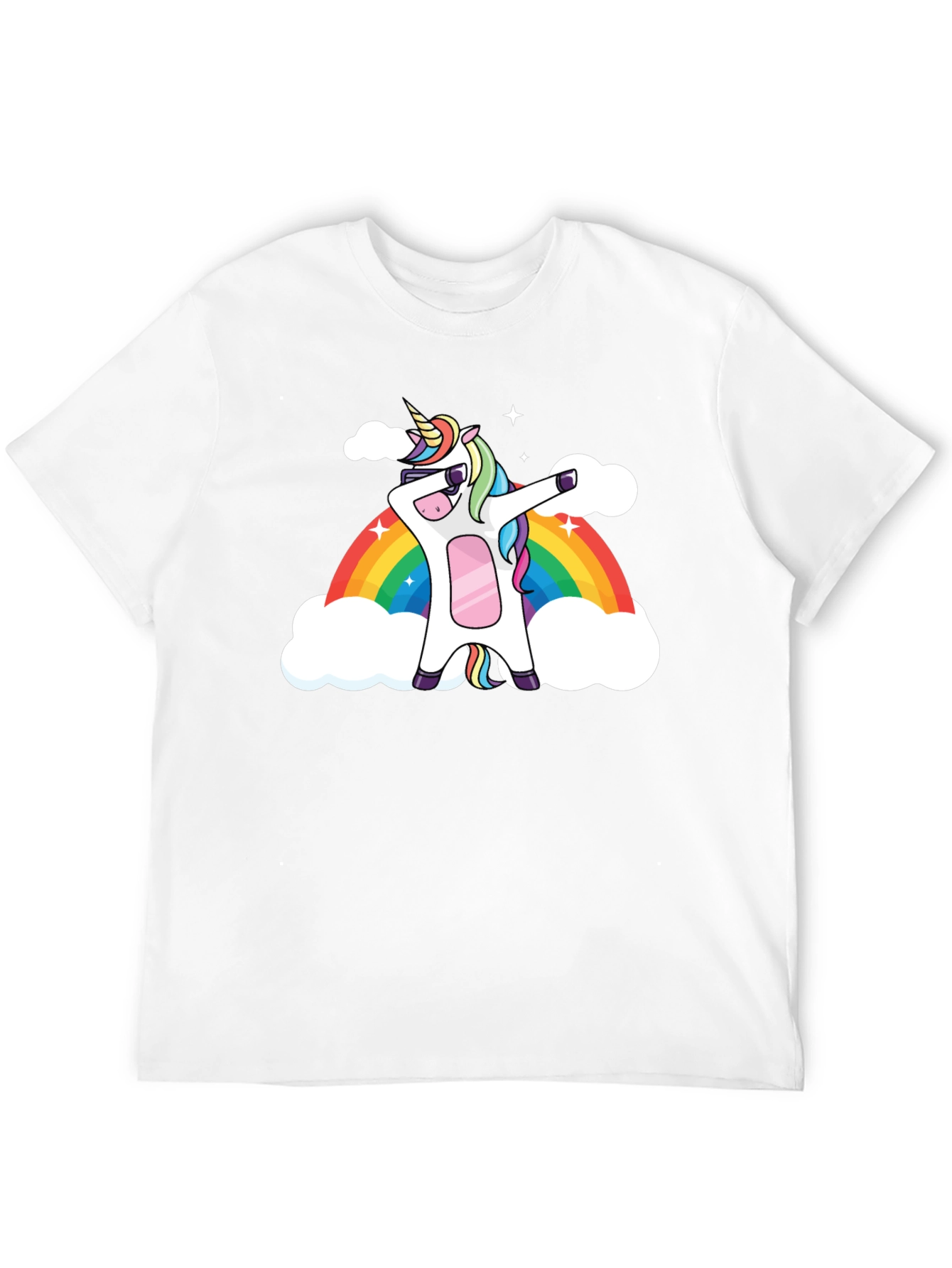 Dabbing Unicorn Rainbow Graphic Tee