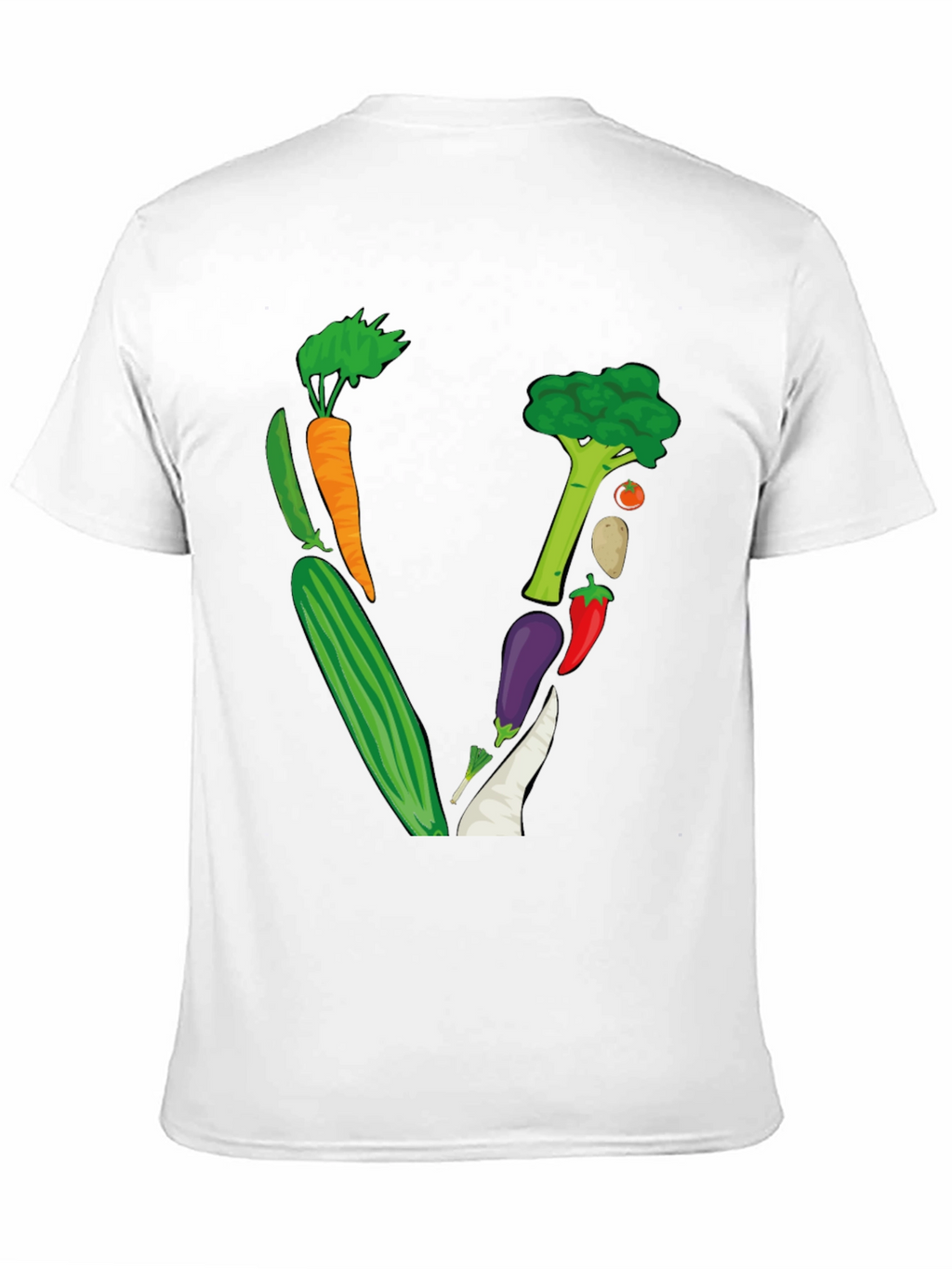 Vegetable Letter V Black T-Shirt