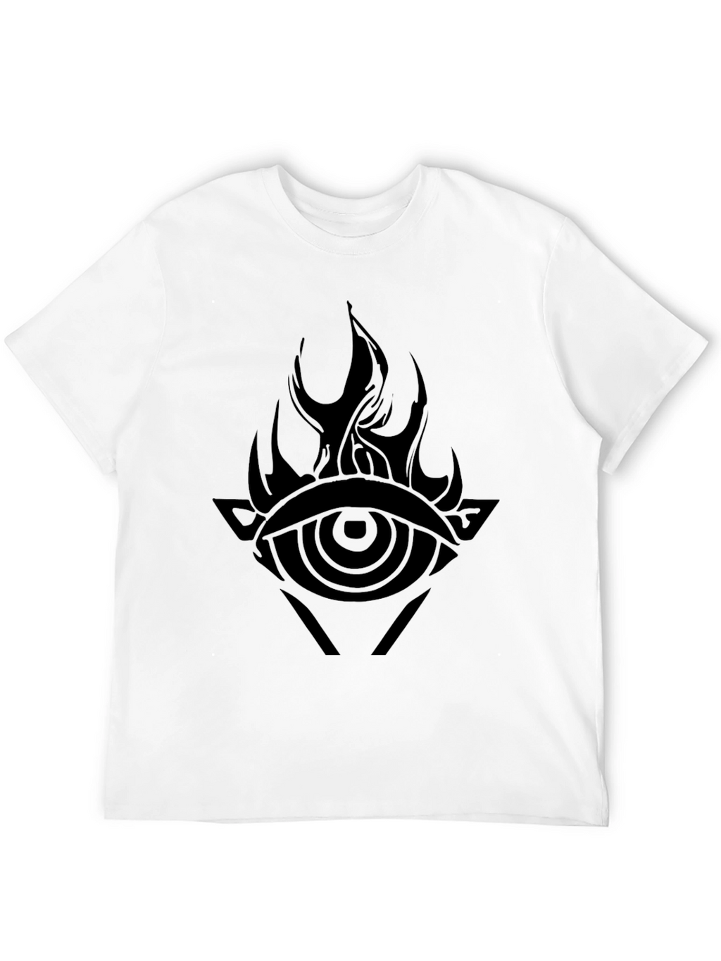 Mens Black Graphic Tee - Eye of Fire