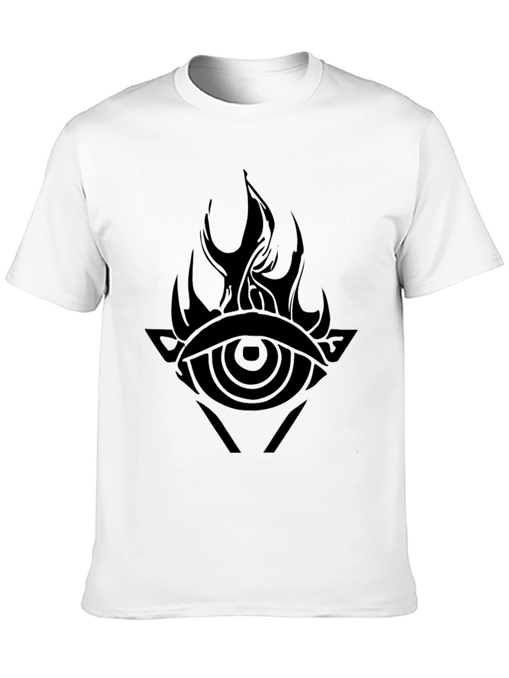 Mens Black Graphic Tee - Eye of Fire