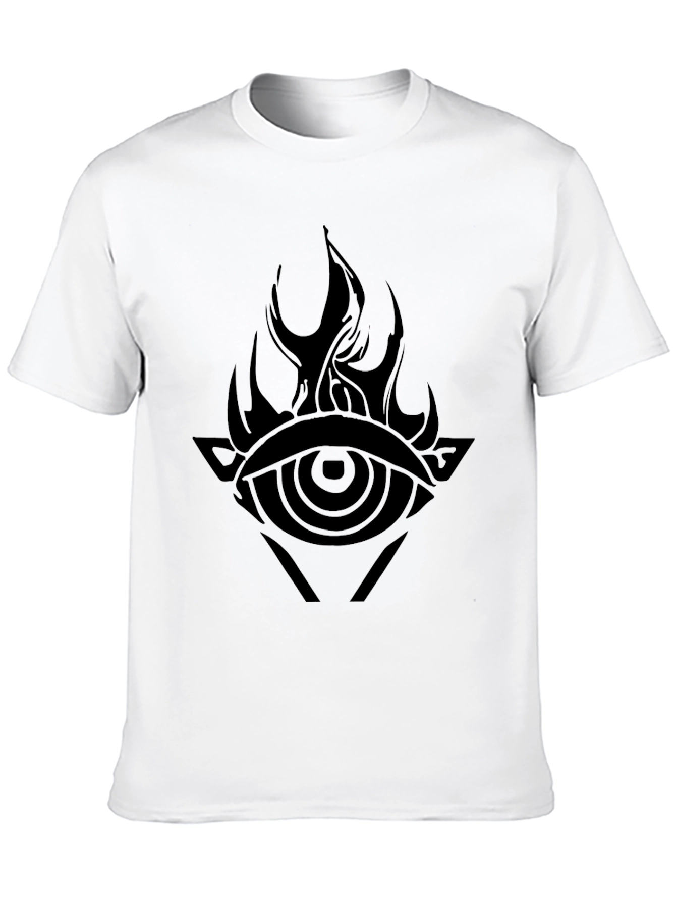 Mens Black Graphic Tee - Eye of Fire