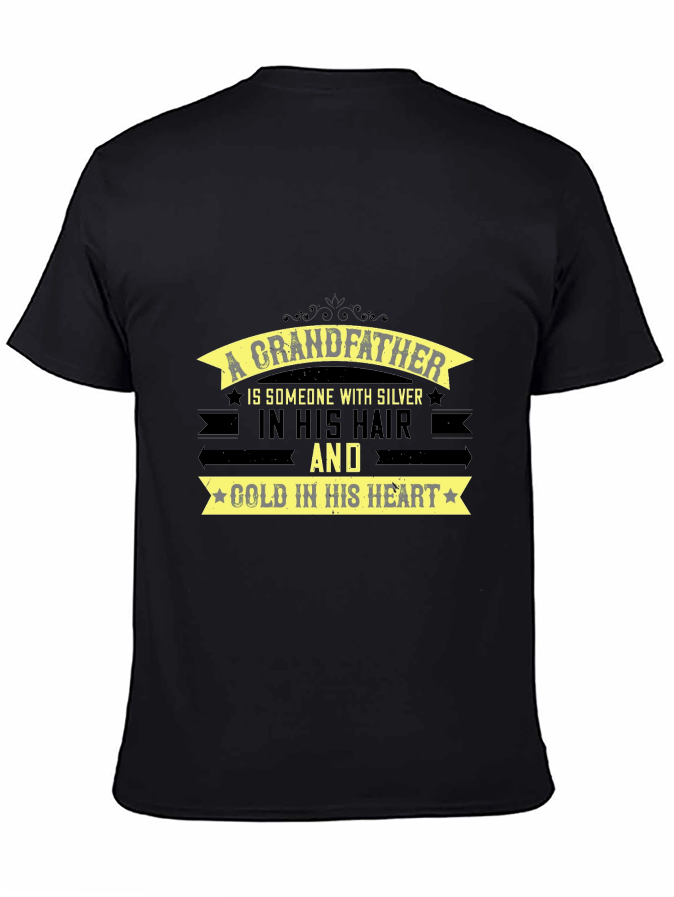 Grandfather Silver Hair Gold Heart T-Shirt
