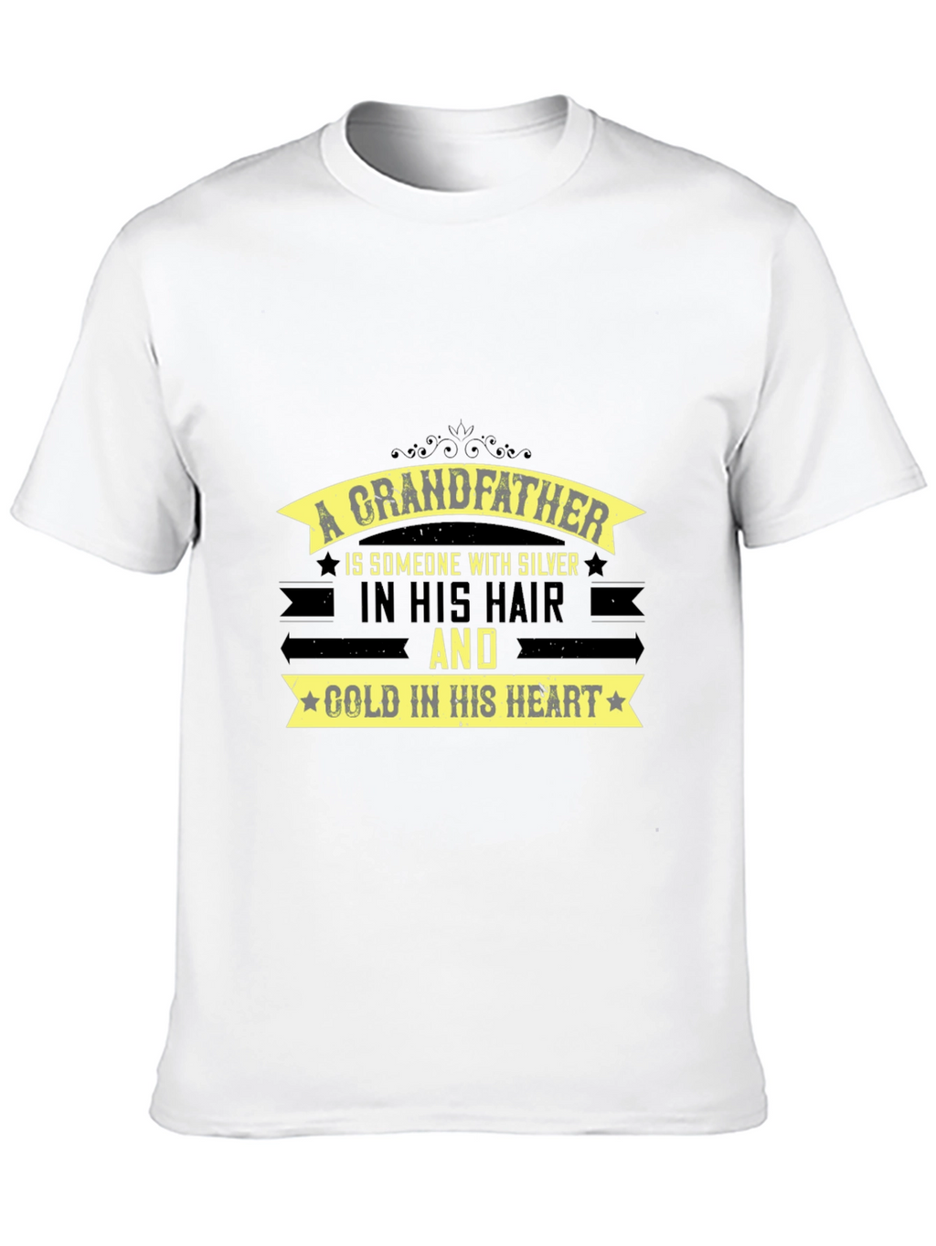 Grandfather Silver Hair Gold Heart T-Shirt