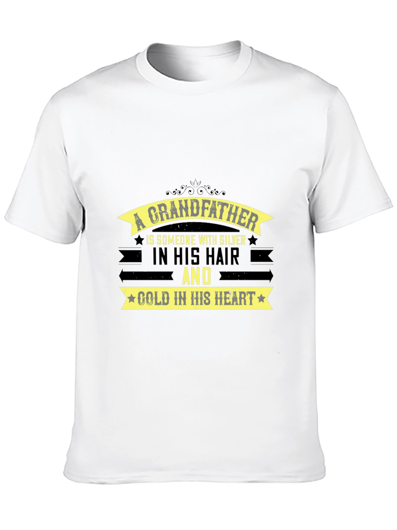 Grandfather Silver Hair Gold Heart T-Shirt