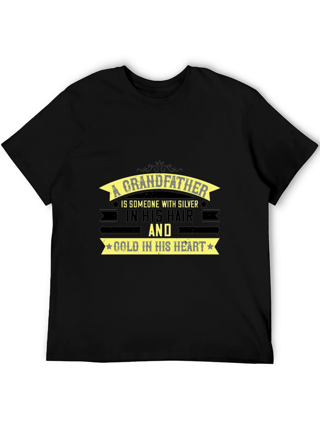 Grandfather Silver Hair Gold Heart T-Shirt