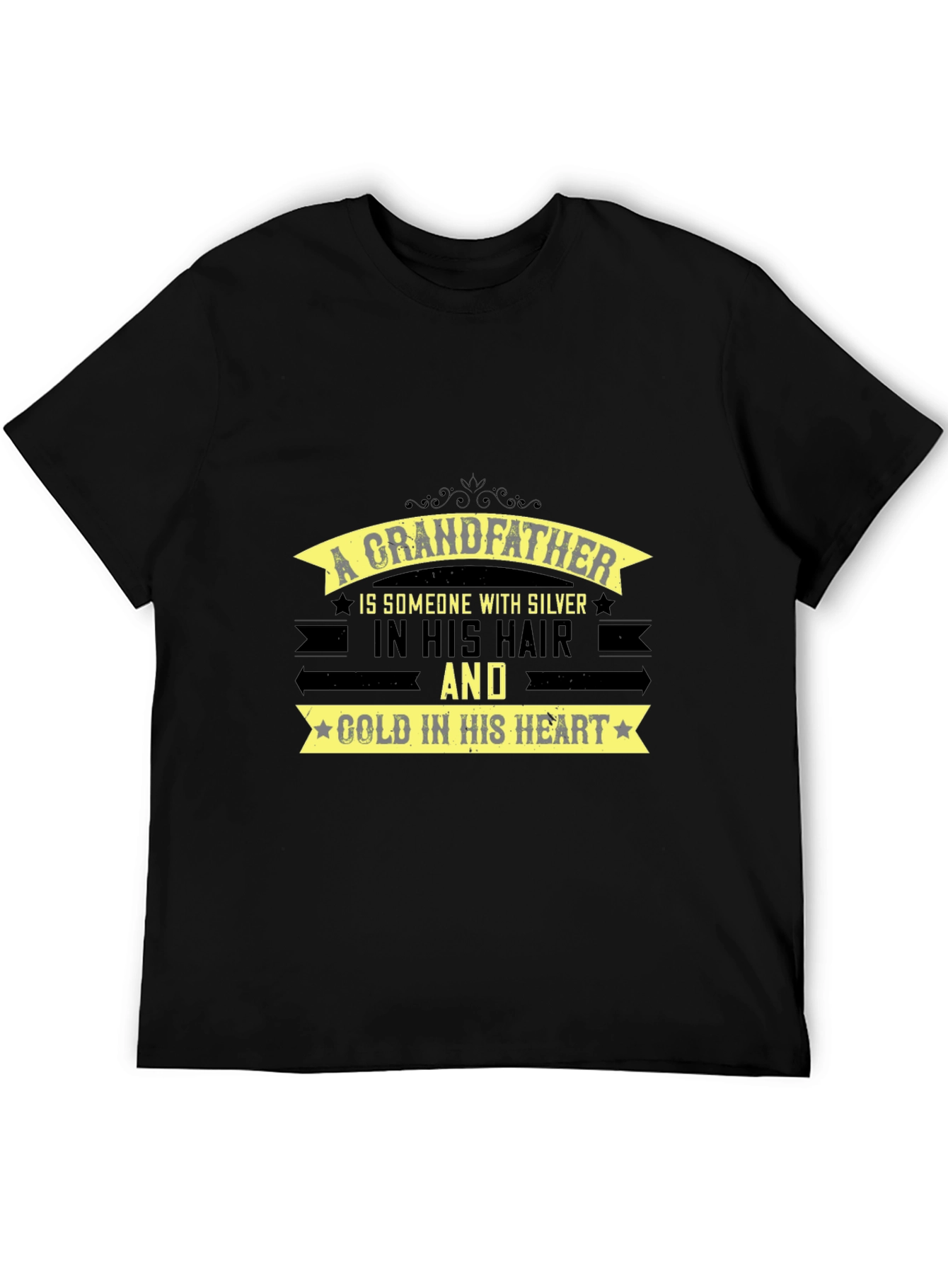 Grandfather Silver Hair Gold Heart T-Shirt