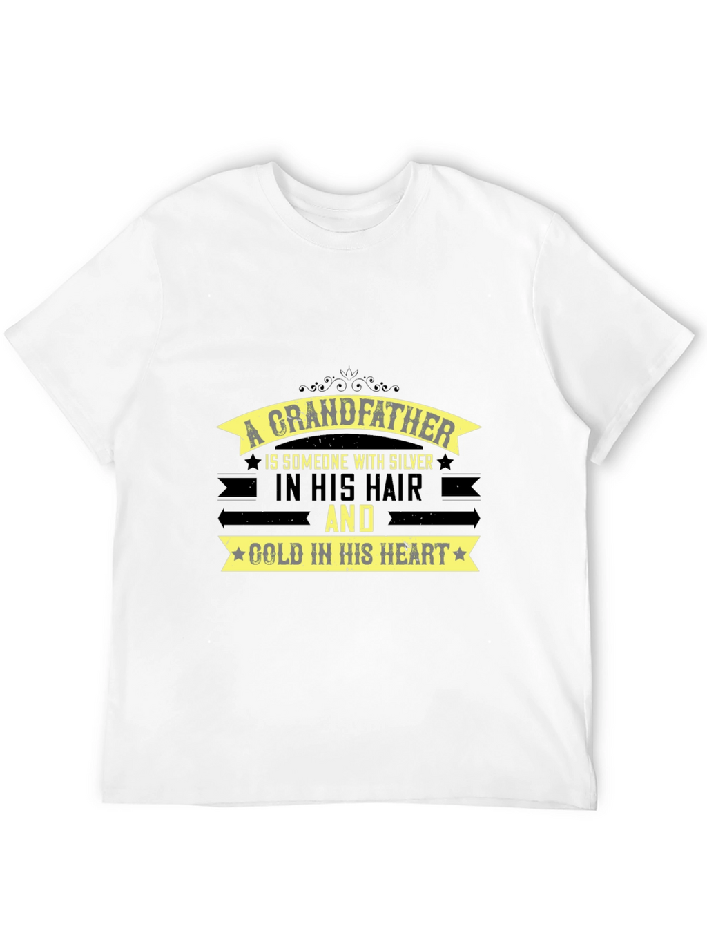 Grandfather Silver Hair Gold Heart T-Shirt