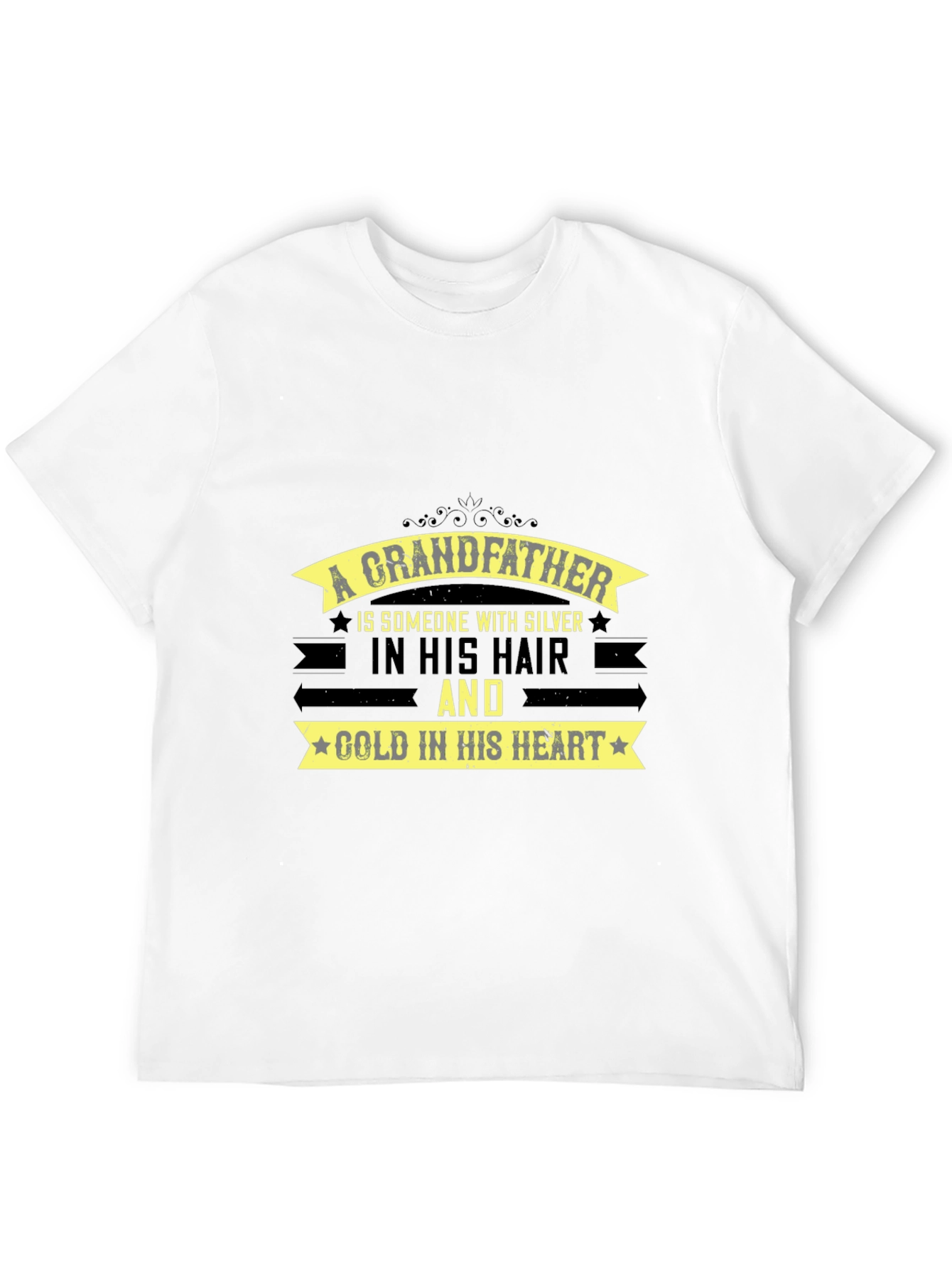 Grandfather Silver Hair Gold Heart T-Shirt