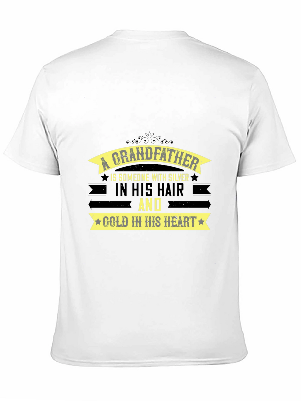 Grandfather Silver Hair Gold Heart T-Shirt