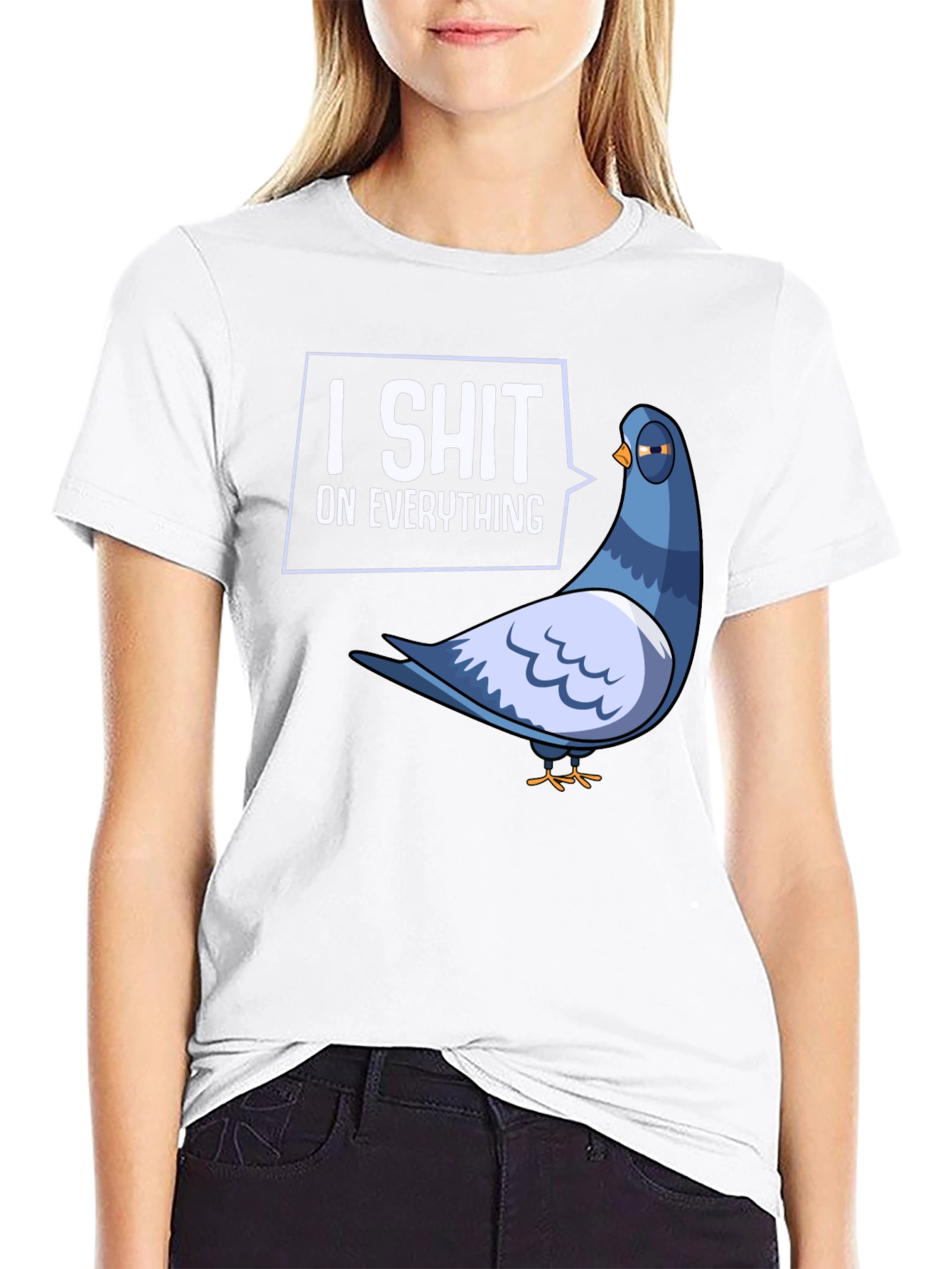 I Shit On Everything Pigeon Humor Graphic T-Shirt