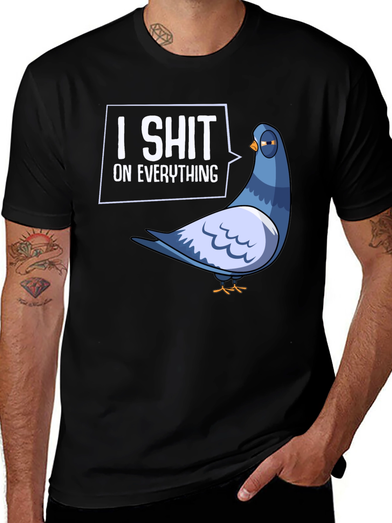 I Shit On Everything Pigeon Humor Graphic T-Shirt