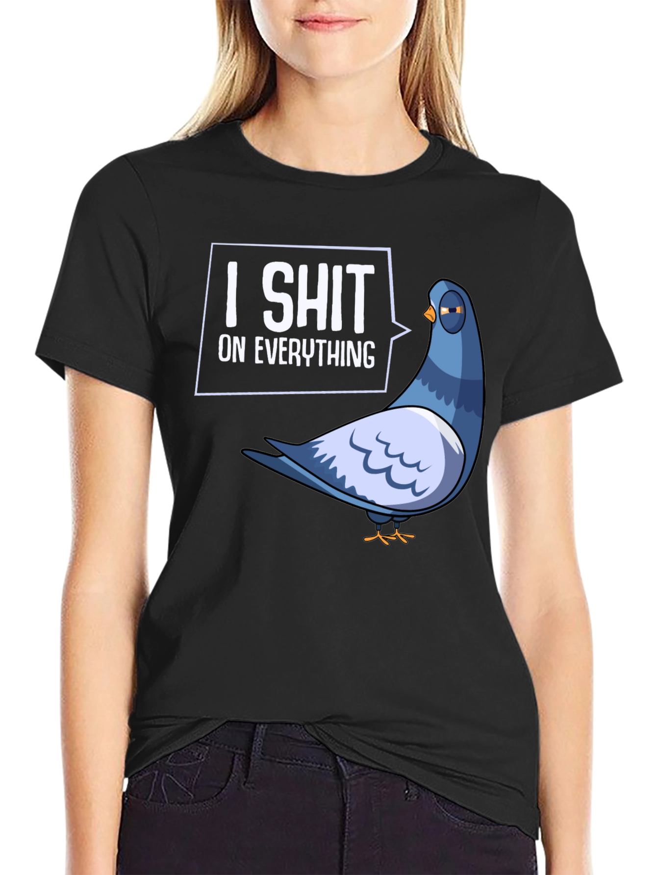 I Shit On Everything Pigeon Humor Graphic T-Shirt