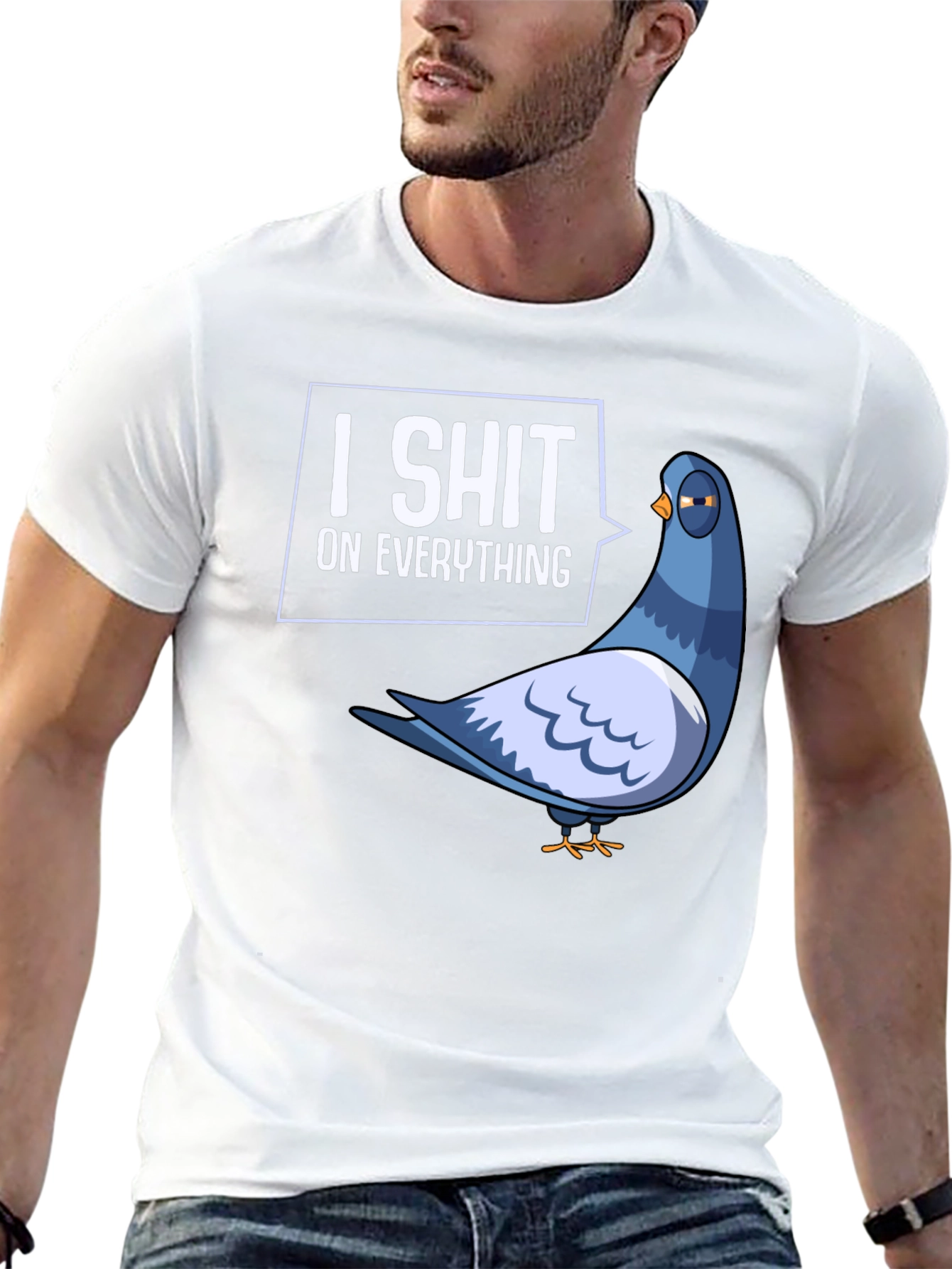 I Shit On Everything Pigeon Humor Graphic T-Shirt