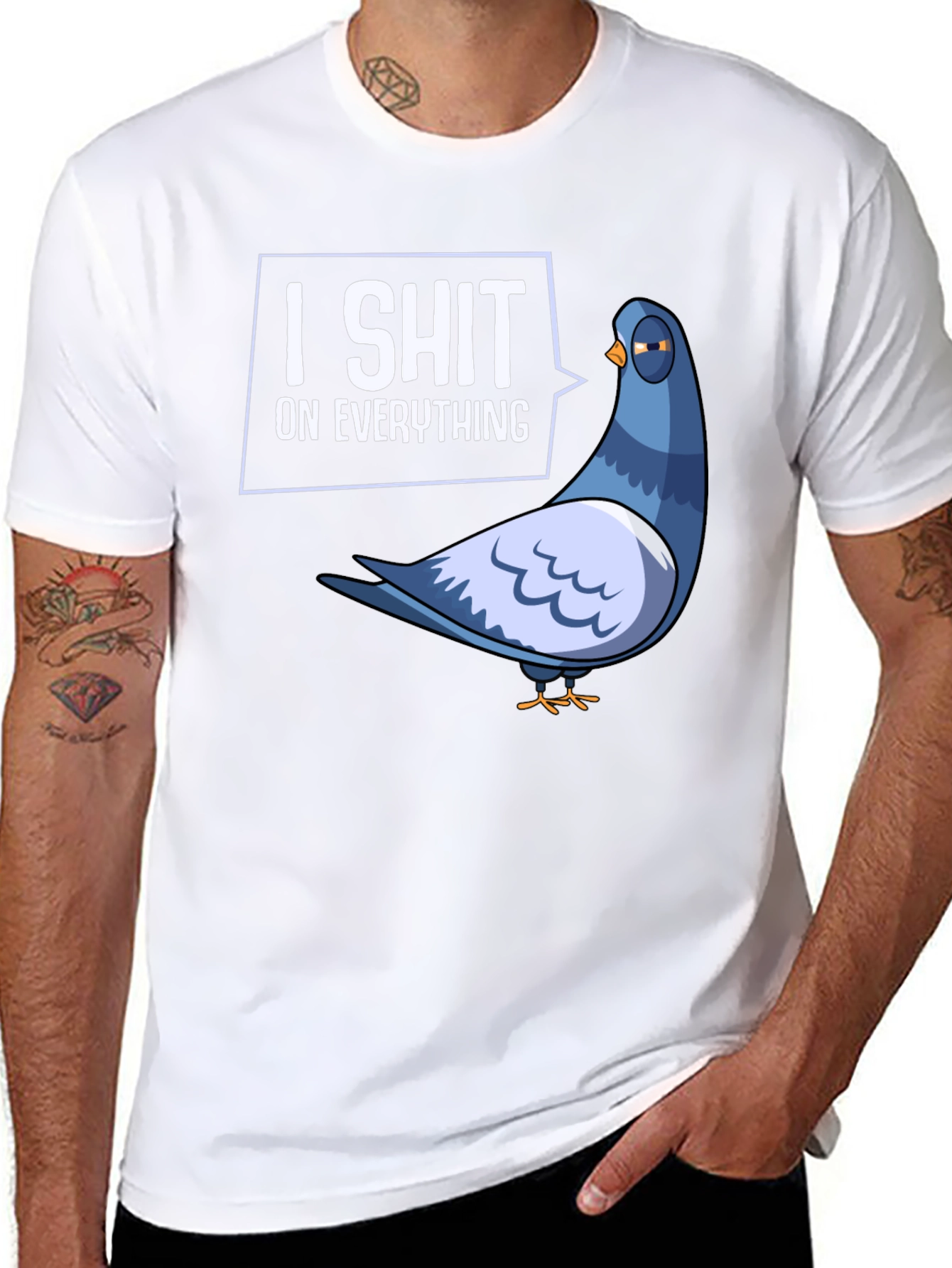 I Shit On Everything Pigeon Humor Graphic T-Shirt