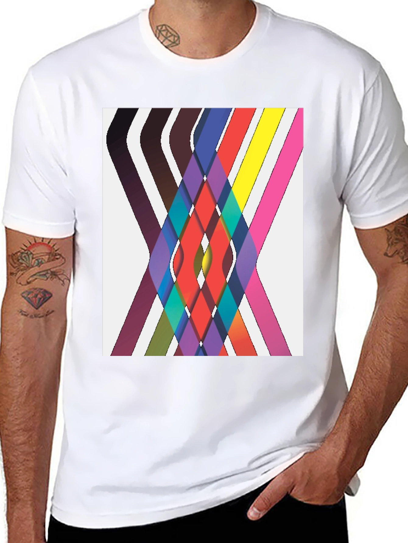 Abstract Geometric Tee - Artistic Comfort