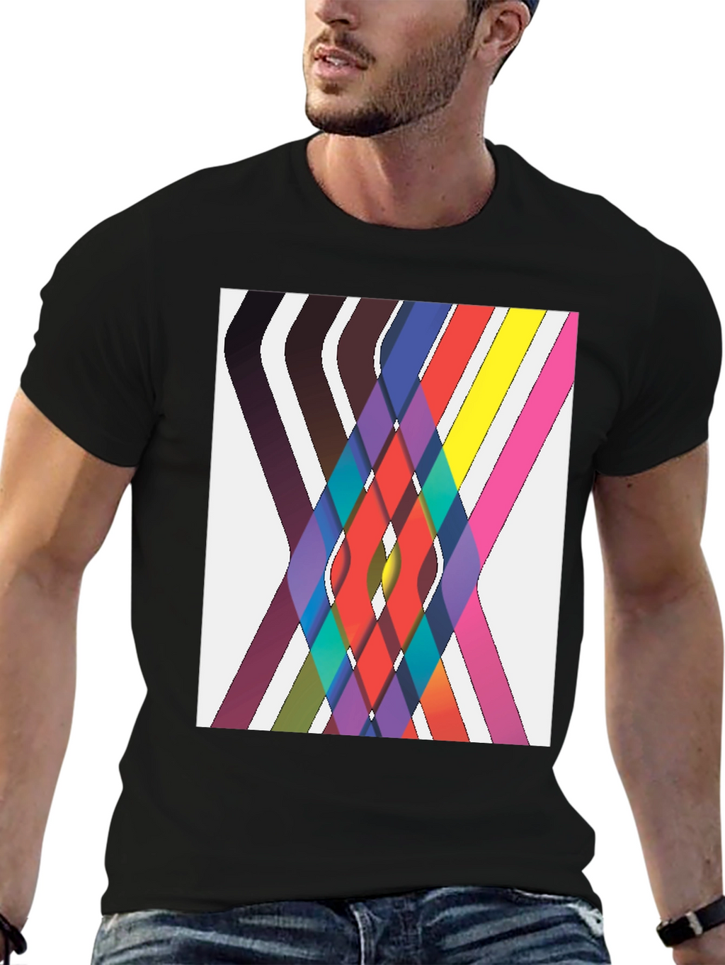 Abstract Geometric Tee - Artistic Comfort