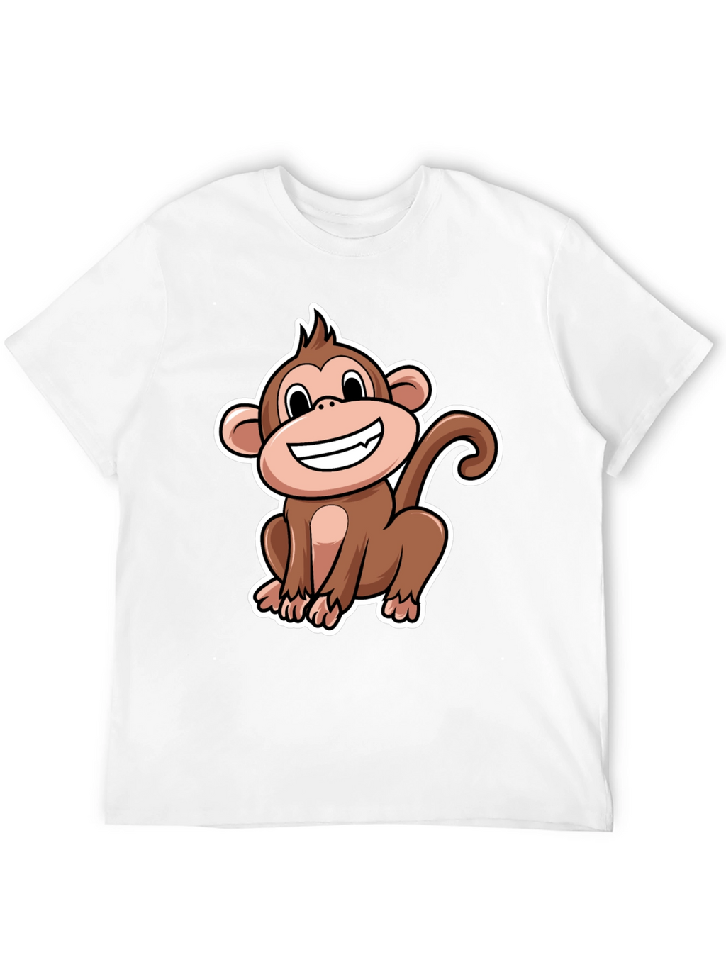 Monkey Graphic T-Shirt - Black Crew Neck Tee