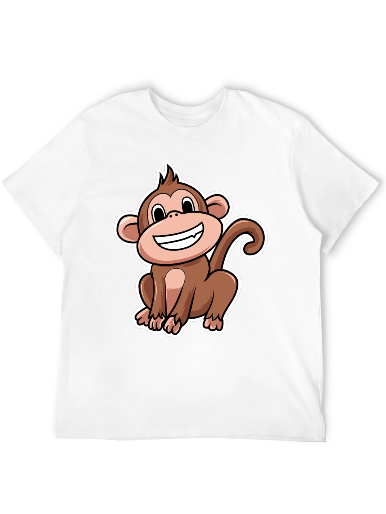 Monkey Graphic T-Shirt - Black Crew Neck Tee
