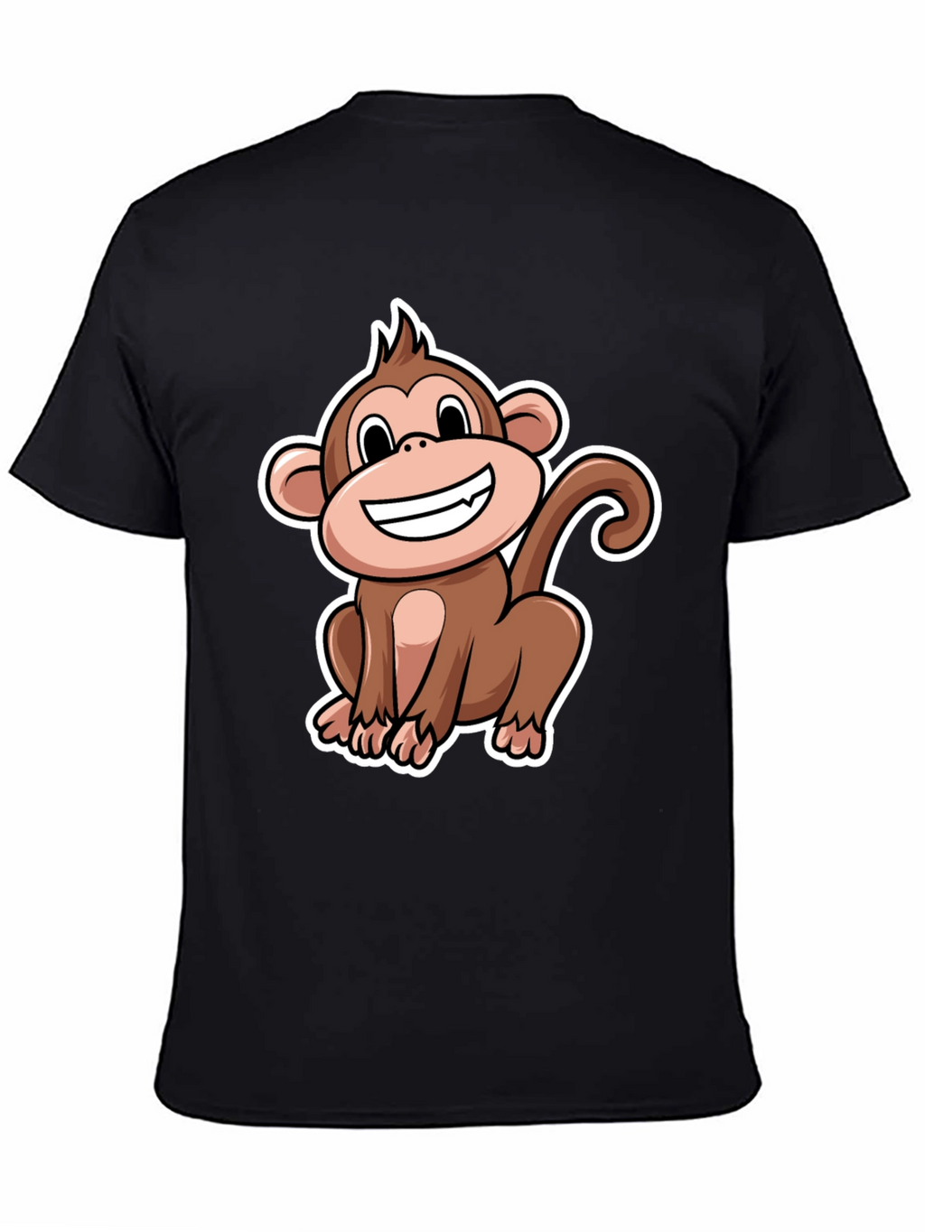 Monkey Graphic T-Shirt - Black Crew Neck Tee