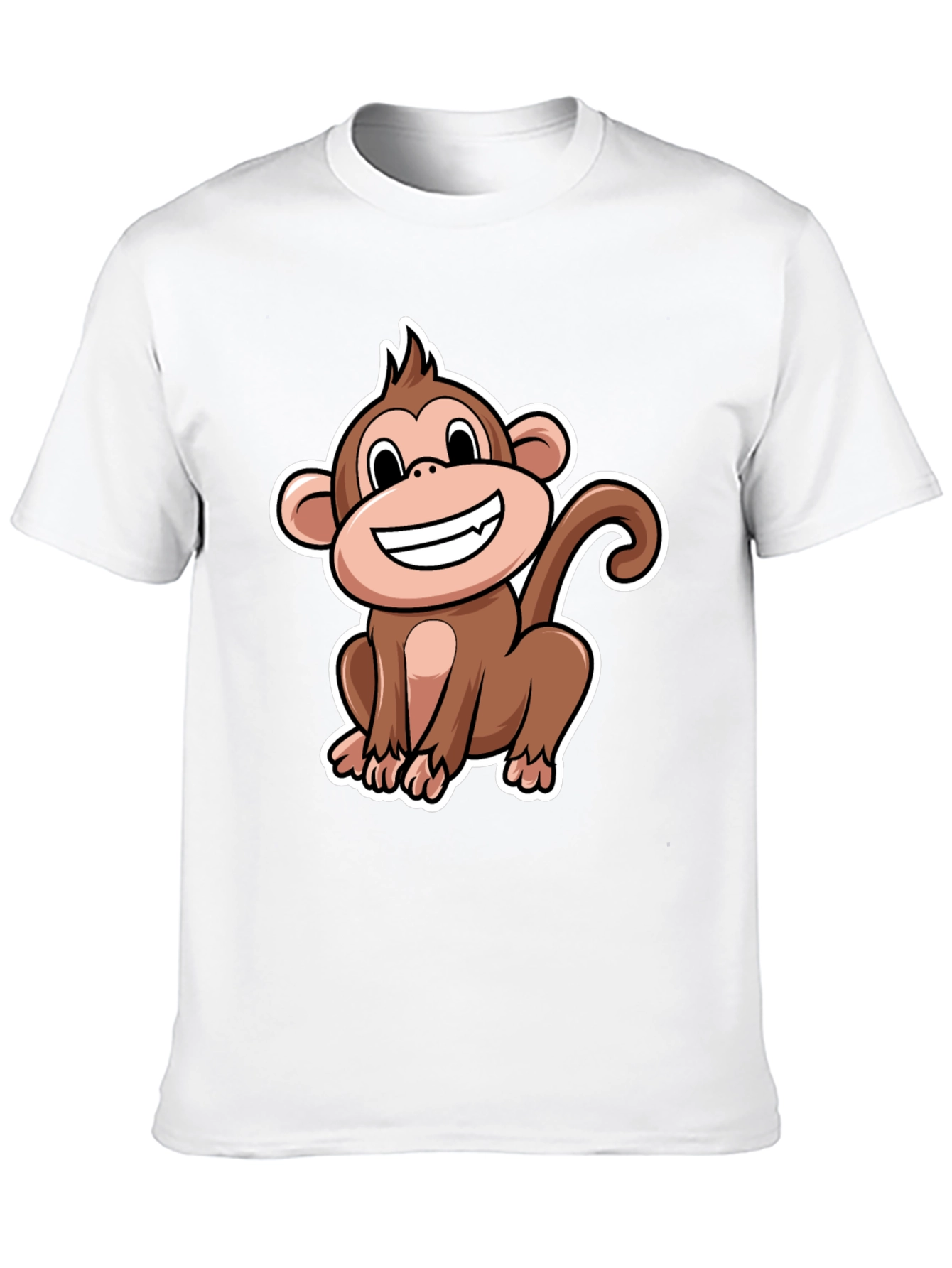 Monkey Graphic T-Shirt - Black Crew Neck Tee