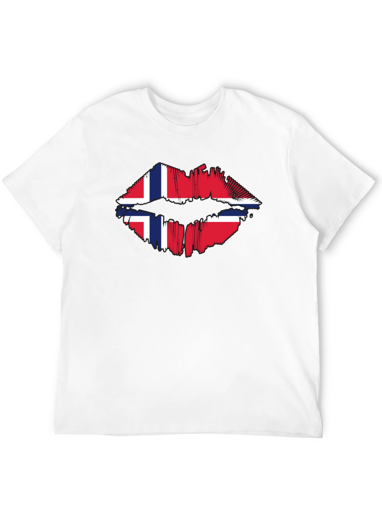 Norway Flag Lips Graphic T-Shirt